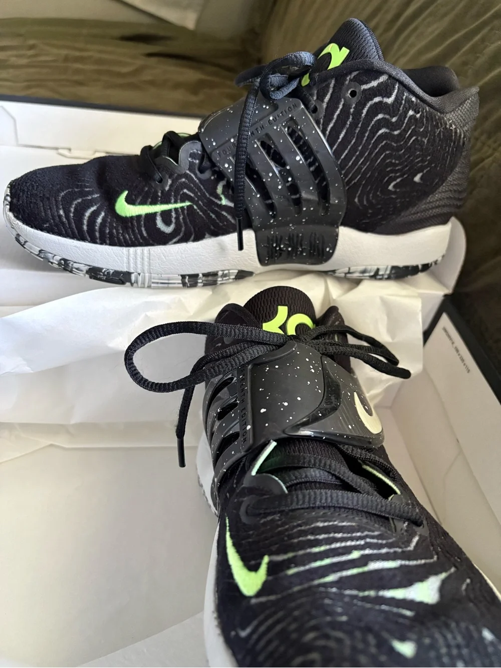 Kevin Durant XIV Nike KD 14 TB “Black/White/Volt” basketball shoes